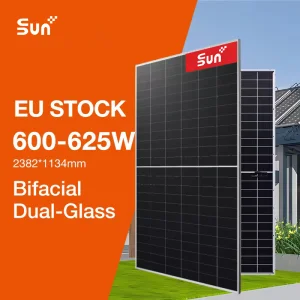 SUNPLUS 635W for N-Type Bifacial Utility-Scale Half Cell Solar Panels 20% Efficiency Optimal Performance 125mmx125mm Cell Size