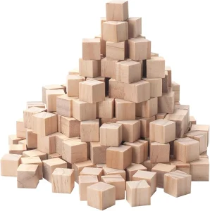 Custom Small Unfinished Wooden Blocks, Blank Craft Cubes for DIY Counting Alphabet Stamps Dice, Baby Shower &amp; Educational Toys