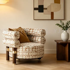 Cylindrical Arm Accent Sofa, Decor Indoor Furniture