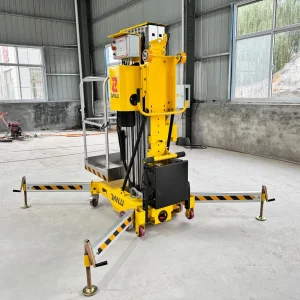 Manual Push Aluminum Mast Man Lift for Indoor Maintenance