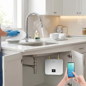 Energy Saving 220V 240V 3.5kW-6kW Tankless Water Heater Bathroom Kitchen Basin Smart Electric Instantaneous Shower Heater Geyser