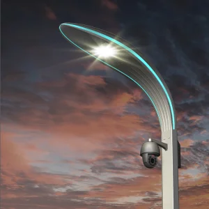 Smart LED Street Light Pole with Camera WiFi Control & EV Charging Station IP65