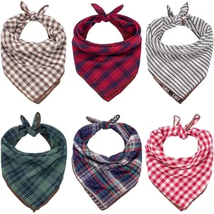 Customized Classic Triangle Plaid Dog Scarf Bow Tiess, Stylish Plaid Scarf for Small Medium Large Dogs Cats Pets