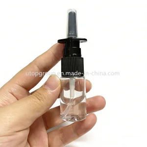 Frasco de Spray Nasal Plástico Branco Vazio com Bico Pump