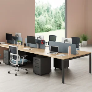Commercial Workstation Table Metal Frame Modern 6 Person Melamine Desk Office Furniture