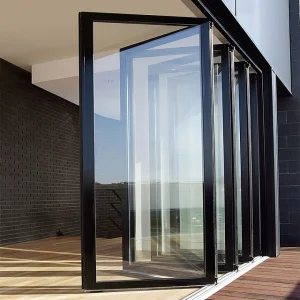Factory Supply Soundproof Glass Bi-Fold Doors Double Glazed Aluminum Panoramic Patio Aluminium Glass Bi Fold Door For House