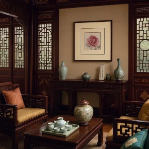 Exquisite Chinoiserie Peony Wall Art for Elegant Interiors