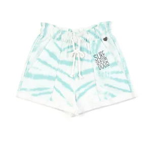 Wholesale Women's full print Imitation tie-dye french terry shorts Supplier, Factories