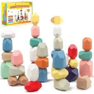 16 Colorful Wood Montessori Toy Building Block Set