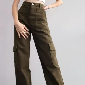 New Design Retro Cargo Pants for Women Breathable Summer Straight Leg Trousers High Quality Casual Long Pants