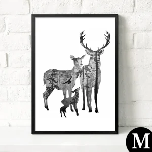 Decorative Wall Elk Painting Porch Painting Modern Minimalist Bedroom Mural Painting
