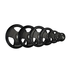 Professional Gym Tri Grip Cast Iron Weights Plates Fitness Equipment Rubber Barbell Bumper Plates
