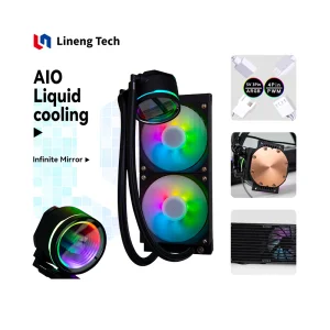 High End AIO PC Full RGB Spectrum Water Cooling System with Copper Cold Plate Premium Fans Cooling