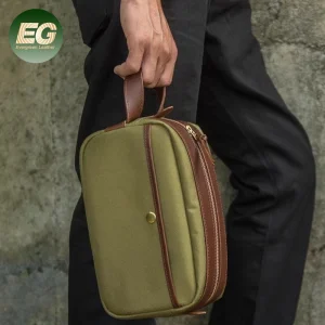 SH2634 unique Transparent Multifunctional men's Luxury Wash Toiletry genuine leather clutch bags Cotton Vanity Canvas for Women Small Men Cosmetic Bag