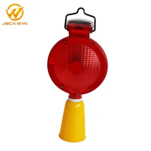 Solar Operation Construction Site Warning Light for Traffic Cone
