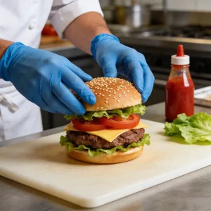 High-Quality Nitrile Gloves for Restaurant and Kitchen, Latex-Free, Powder Free, Finger Textured