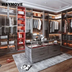 Waymove Modern DIY Walk-in Closet Pole System for Bedroom Wardrobe
