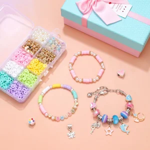 DIY Cartoon Polymer Clay Letter DIY Bracelet Set Creative Pendant
