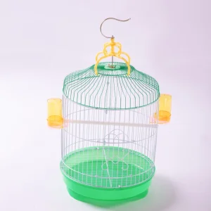 Small Bird Cage Parrots Pigeons Cage White Blue Yellow Pet House Plastic Cage Crate Enclosure with Easy Clean Tray for Birds