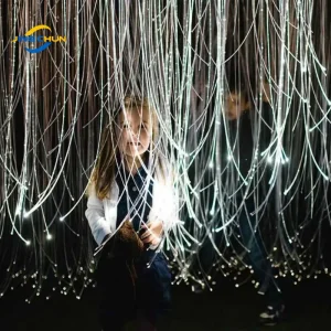LED Fiber Optic Rain Cloud Waterfall Curtain Light IP44 Waterproof RGBW Color Remote Control Dimmable 50000 Hours Stylish