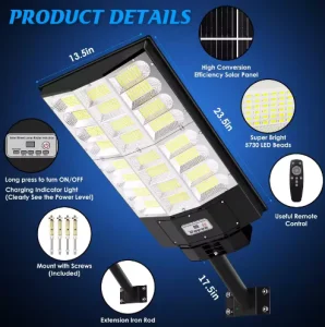 Innovative Technology IP65 ABS LED DC Solar Street Lights 200W Outdoor with Solar Panel for Road Use