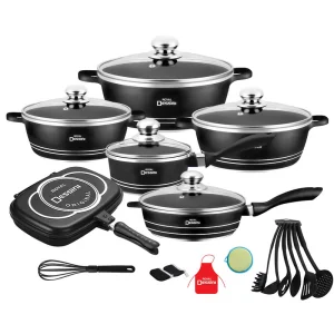High Quality 23-Piece Cookware Set with Detachable Handle Cartoon Design Versatile Pots and Pans