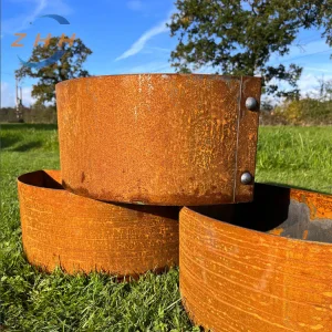 Modern Industrial Corten Steel Flower Planter