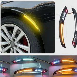 Wholesale Price Universal LED Wheel Arch Lights for Car Styling Exterior Accessories Dynamic Flowing Fender Lip Lamps with Dual Color Driving/Turn Signal