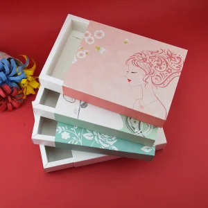 Caixa de Embalagem de Chocolates Personalizada Reutilizável com Gaveta Deslizante Vermelha para Doces de Chocolate
