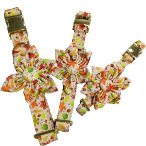 2024 New Style Christmas Halloween Theme Breakaway Cat Dog Collar Leash Harness Set Heat Transfer Printed Dog Collar Sublimation Collar with Bowknot