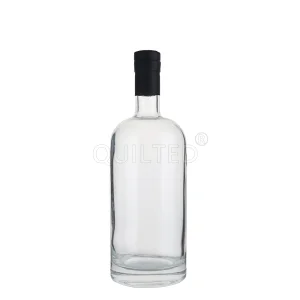 China Clear 700 ml round liquor glass vodka bottle with lid  Manufacturer, Suppliers