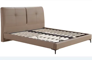 Cama tapizada lino cuero pu
