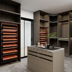 Luxury Modern Wardrobes Custom Island Design Walk-in Wardrobe Closet System Set with Drawers
