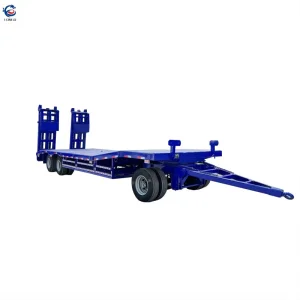 Good Price Heavy Duty 2/3 Axle Flatbed Drawbar Lowboy Full Low Boy Low Loader Drawbar Lowbed Low Bed Truck Semi Trailer