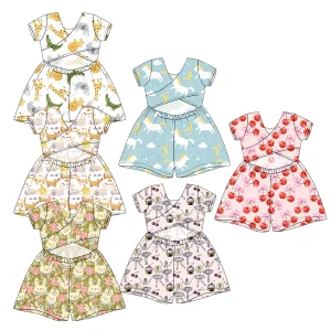 Wholesale Girls Summer Romper Cutout Jumpsuit