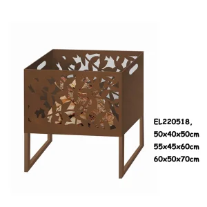High-Quality Oxidised Rusty Square Metal Fire Pit