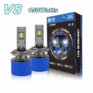New Upgrade Front Lamp V8 Double Copper Tube 150W 6000K LED Headlight