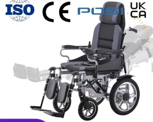 Factory Electric Wheelchair Reclining Electric Power Wheelchair Foldable Wheelchair for Disabled