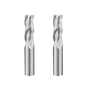 High Speed Steel Tin Coated 4 Flute 35 Helix Angle Wave Edge End Milling Cutter for Roughing Aluminum ODM OEM HRC 65