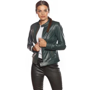 High Quality Women's Leather Fashion Jacket Custom Made with Your Own Design Multi-Color Wholesale Supply