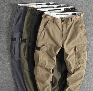 Wholesale Men's Baggy Cargo Pants Designs Mens Cargo Pants Big Pocket Cotton Pants Men
