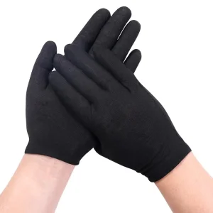 Industrial QC Playetiquette Thick Black Cotton Protective Gloves