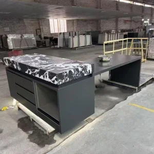 Ilha de Cozinha Moderna Multifuncional com Amplo Armazenamento