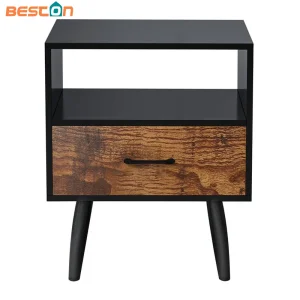 Mesa de cabeceira moderna de madeira maciça de luxo com design nórdico
