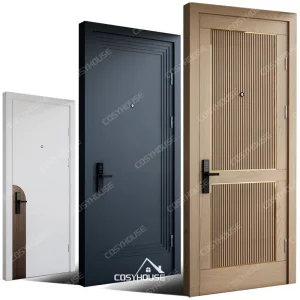 Modern Flush Design Walnut Veneer Wooden Interior Door for Office and Bedroom