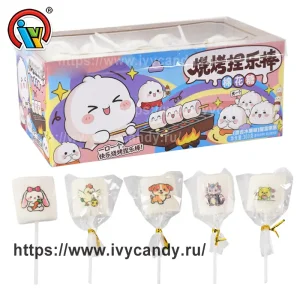 OEM Китайская фабрика производит вкусные зефирные конфеты на леденцовых палочках с рисунками животных Поставщики, Производители