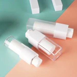 15ml 30ml 50ml Custom Logo Plastic Airless Pump Lotion Empty Square Colorful Cosmetic Packaging Bottle