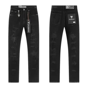 Calças de Jeans Vintage Desgastadas e Rasgadas para Homens Premium High Street Valabasas