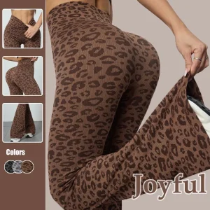 Gym Wear Leopard Print Flare Pants Women Push up Yoga Legging Fitness