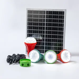 Portable Solar Power Kit for off-Grid Home Lighting Solutions with 4 Bulbs